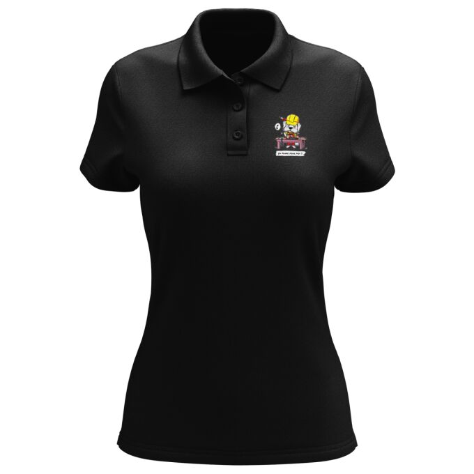 Polos Femme Noir Bichon - Polo de qualité supérieure imprimé en France