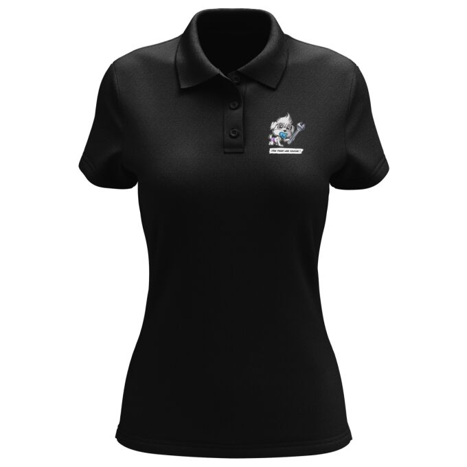 Polos Femme Noir Bichon - Polo de qualité supérieure imprimé en France